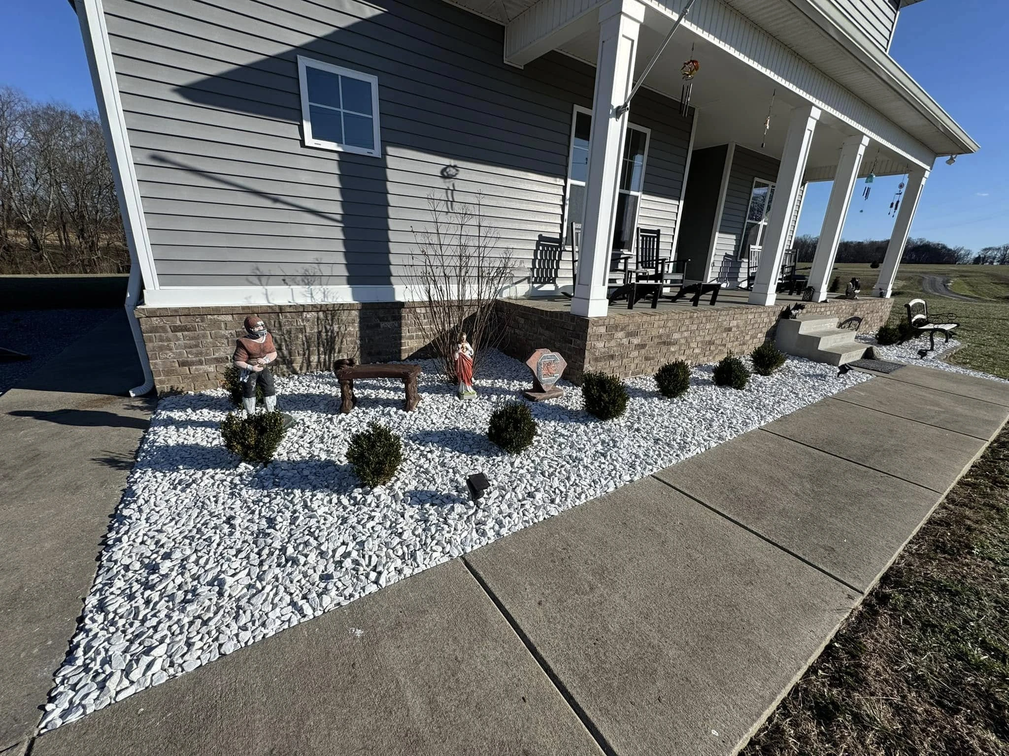 Lawn after cleanup and edging service
